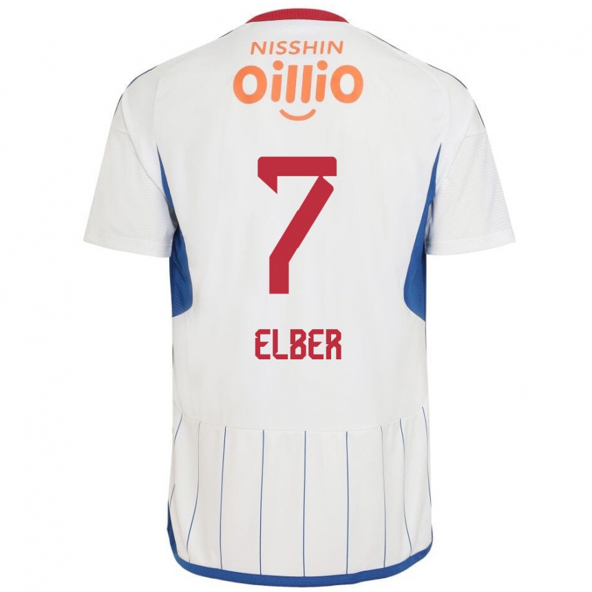 Women Football Élber #7 White Blue Red Away Jersey 2024/25 T-Shirt Za