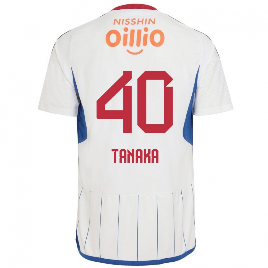 Women Football Hiei Tanaka #40 White Blue Red Away Jersey 2024/25 T-Shirt Za