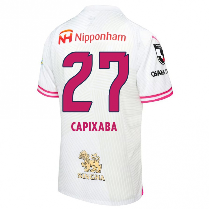 Women Football Capixaba #27 White Pink Away Jersey 2024/25 T-Shirt Za