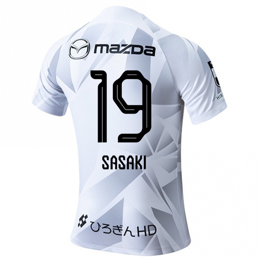 Women Football Sho Sasaki #19 White Grey Black Away Jersey 2024/25 T-Shirt Za