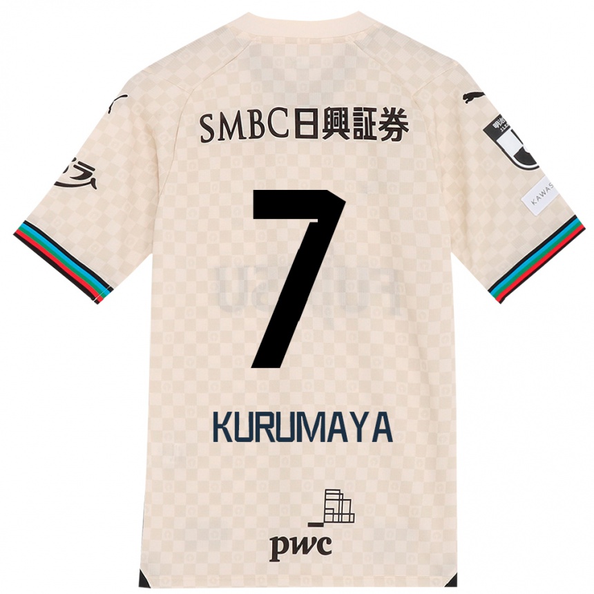 Women Football Shintaro Kurumaya #7 White Gray Away Jersey 2024/25 T-Shirt Za