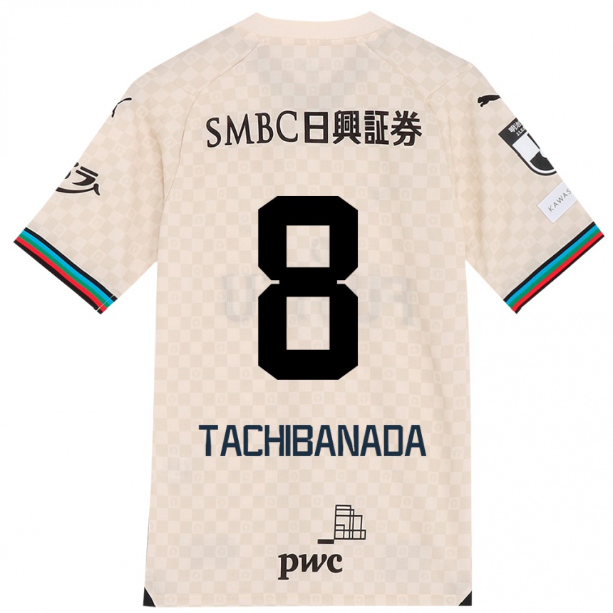 Women Football Kento Tachibanada #8 White Gray Away Jersey 2024/25 T-Shirt Za