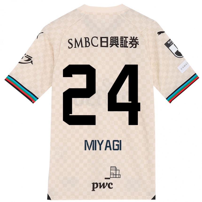 Women Football Ten Miyagi #24 White Gray Away Jersey 2024/25 T-Shirt Za