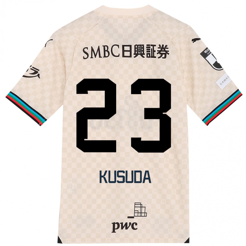 Women Football Haruki Kusuda #23 White Gray Away Jersey 2024/25 T-Shirt Za