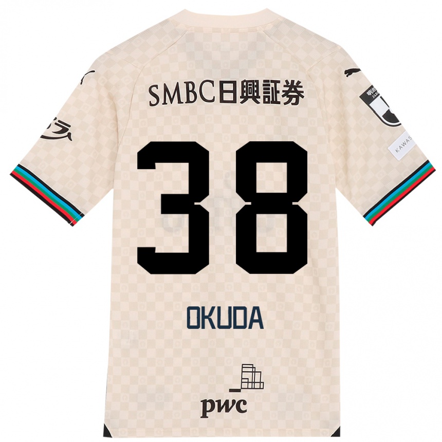 Women Football Yuma Okuda #38 White Gray Away Jersey 2024/25 T-Shirt Za