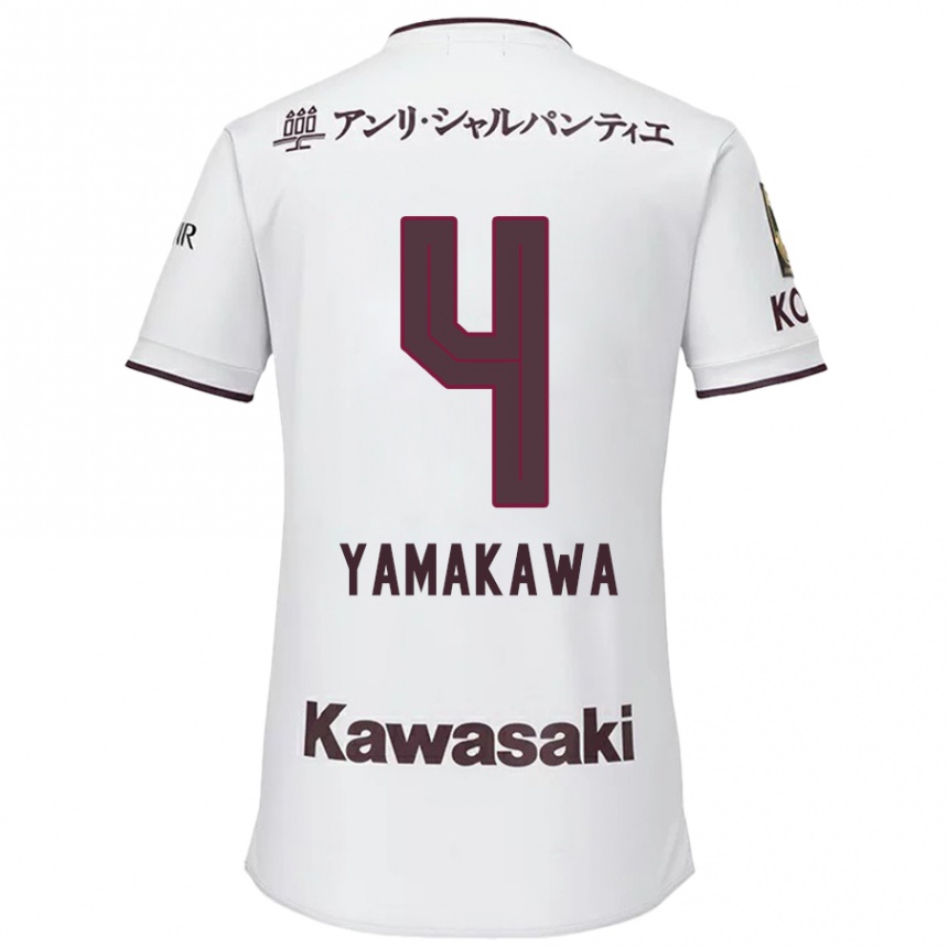 Women Football Tetsushi Yamakawa #4 White Red Away Jersey 2024/25 T-Shirt Za