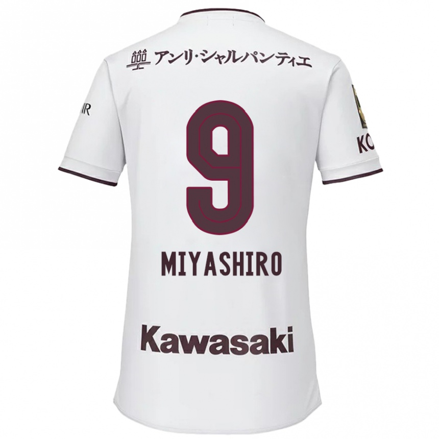 Women Football Taisei Miyashiro #9 White Red Away Jersey 2024/25 T-Shirt Za