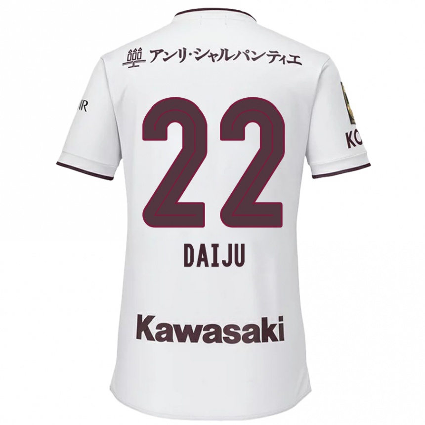 Women Football Daiju Sasaki #22 White Red Away Jersey 2024/25 T-Shirt Za