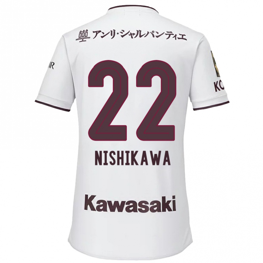 Women Football Aiku Nishikawa #22 White Red Away Jersey 2024/25 T-Shirt Za