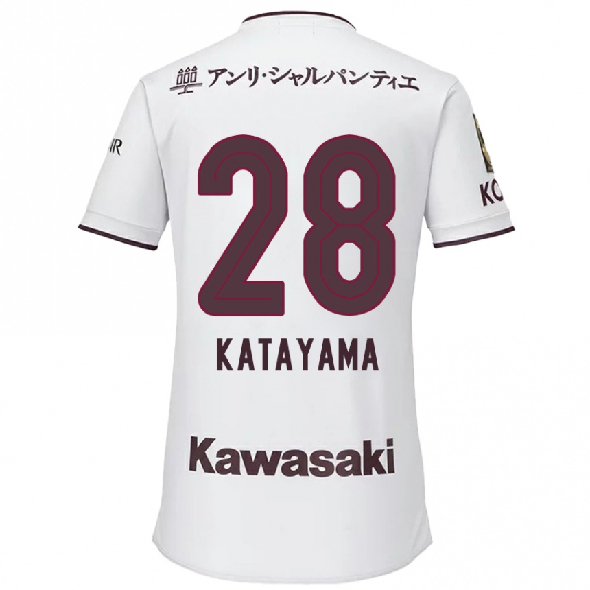 Women Football Kota Katayama #28 White Red Away Jersey 2024/25 T-Shirt Za