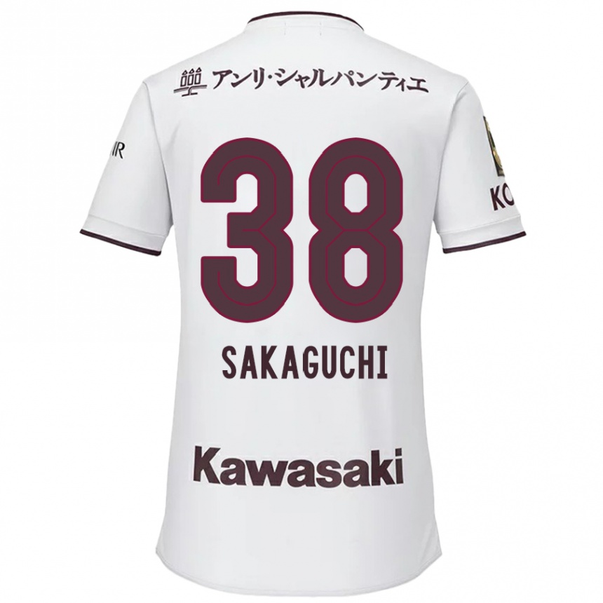 Women Football Yuki Sakaguchi #38 White Red Away Jersey 2024/25 T-Shirt Za