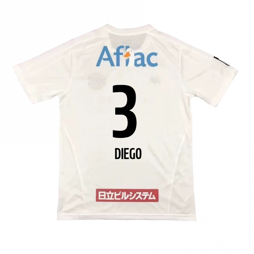 Women Football Diego #3 White Black Away Jersey 2024/25 T-Shirt Za