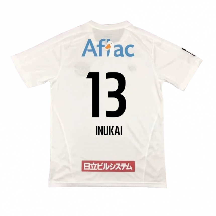 Women Football Tomoya Inukai #13 White Black Away Jersey 2024/25 T-Shirt Za