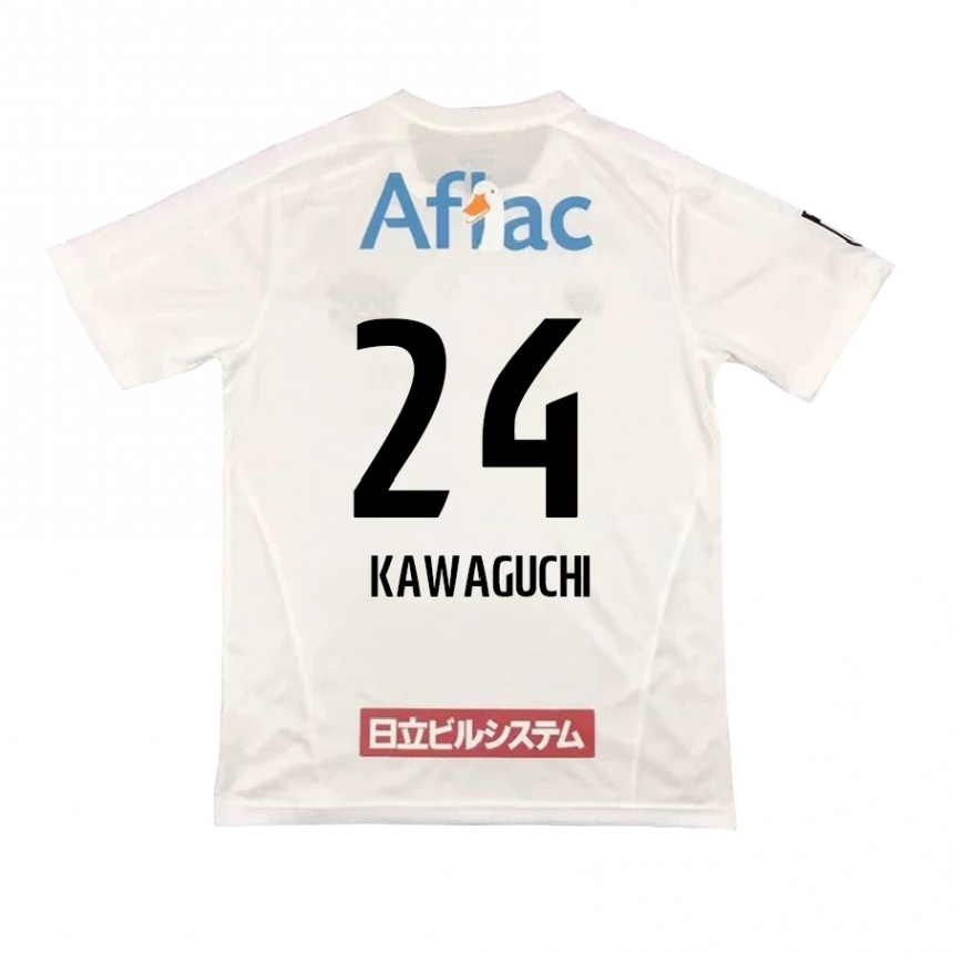 Women Football Naoki Kawaguchi #24 White Black Away Jersey 2024/25 T-Shirt Za