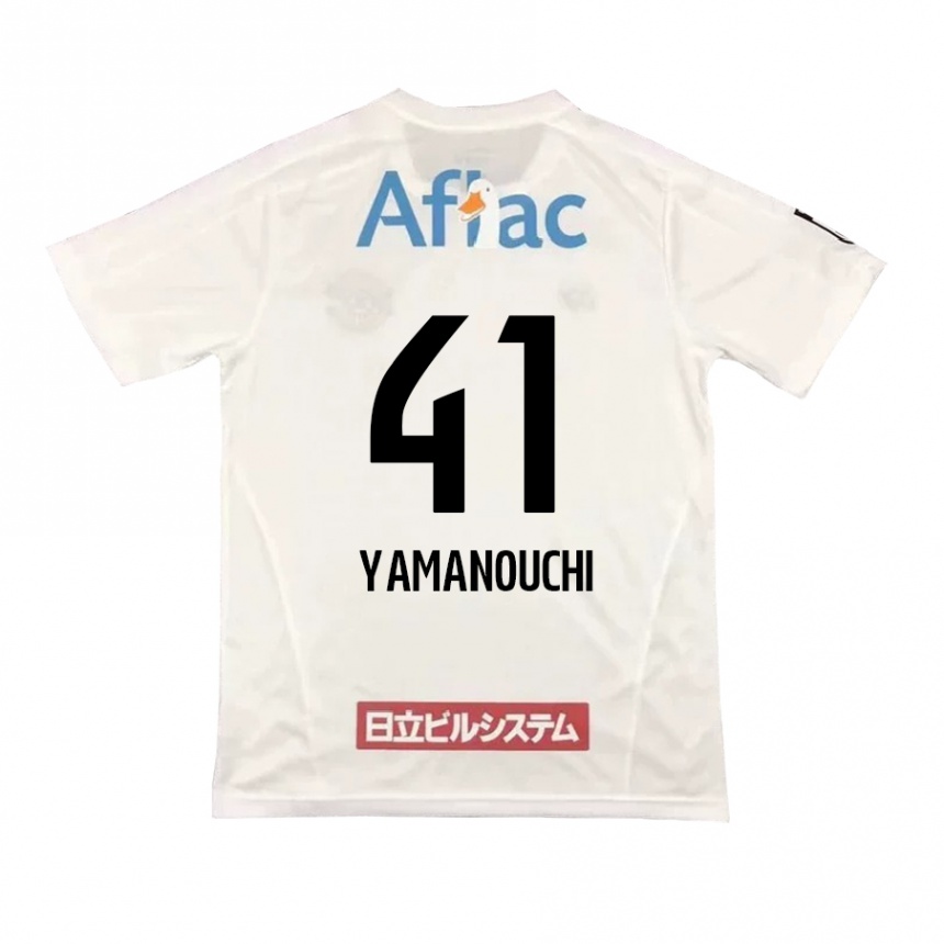 Women Football Yusei Yamanouchi #41 White Black Away Jersey 2024/25 T-Shirt Za