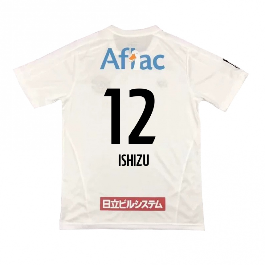 Women Football Kazuki Ishizu #12 White Black Away Jersey 2024/25 T-Shirt Za