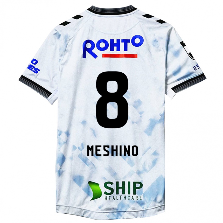 Women Football Ryotaro Meshino #8 White Black Away Jersey 2024/25 T-Shirt Za