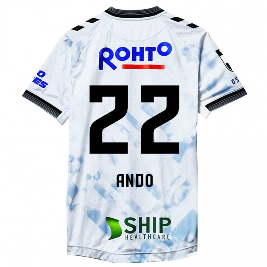 Women Football Rikuto Ando #22 White Black Away Jersey 2024/25 T-Shirt Za