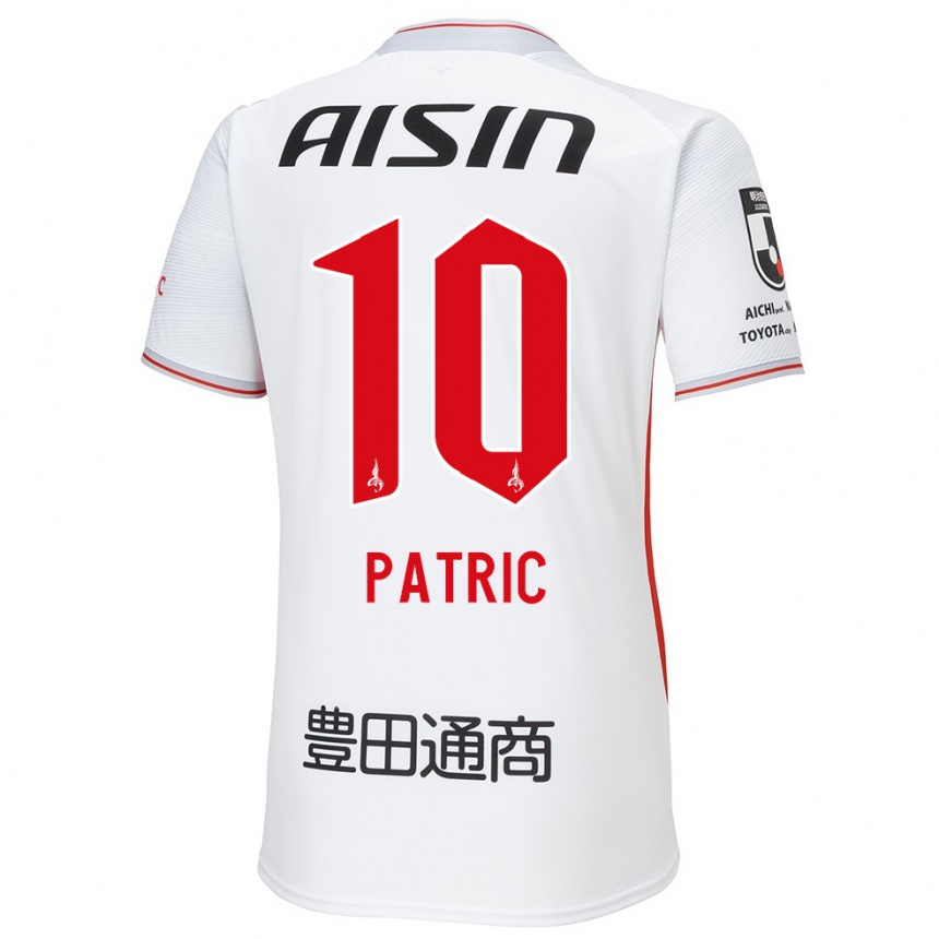 Women Football Patric #10 White Yellow Red Away Jersey 2024/25 T-Shirt Za