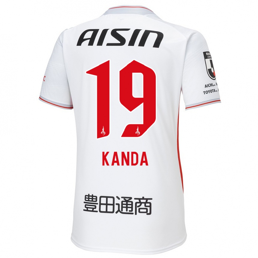 Women Football Ryu Kanda #19 White Yellow Red Away Jersey 2024/25 T-Shirt Za