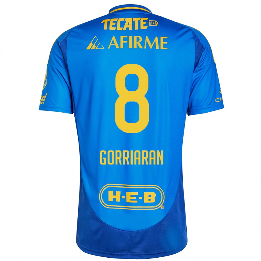 Women Football Fernando Gorriarán #8 Blue Yellow Away Jersey 2024/25 T-Shirt Za