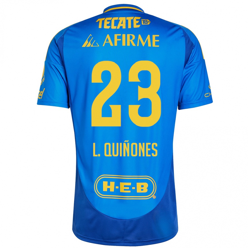 Women Football Luis Quiñones #23 Blue Yellow Away Jersey 2024/25 T-Shirt Za