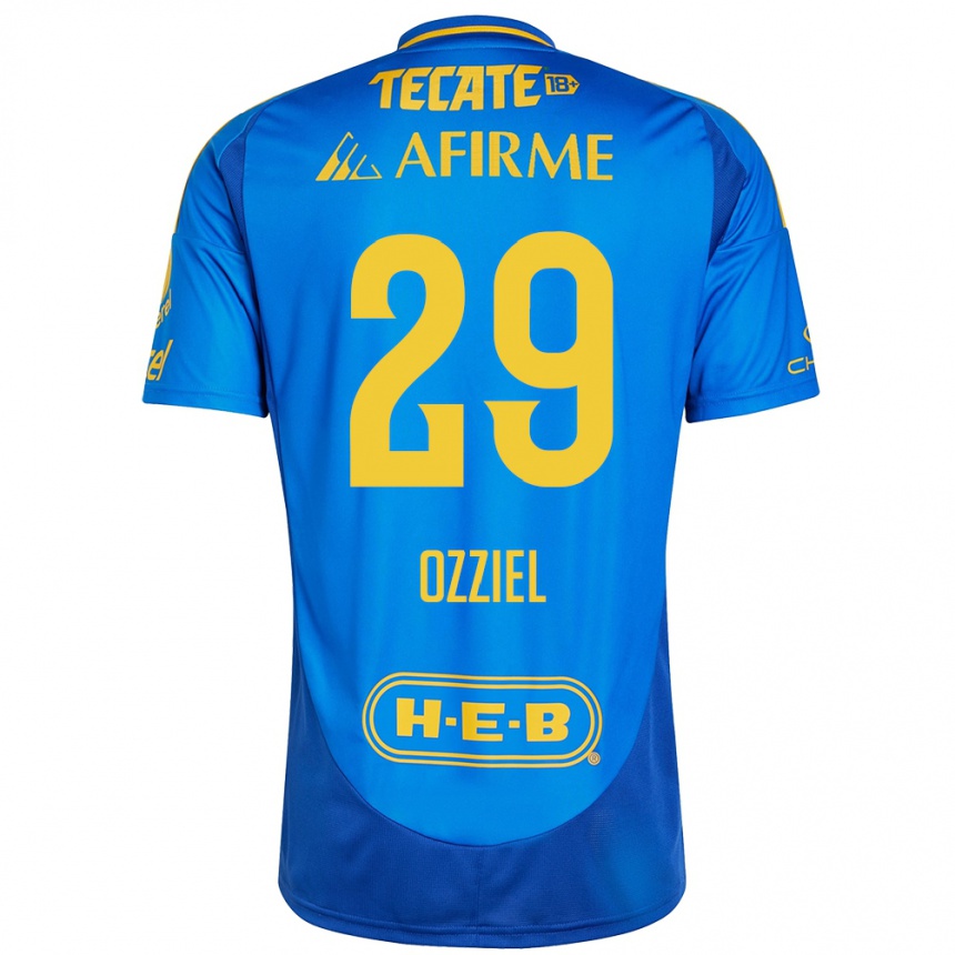 Women Football Ozziel Herrera #29 Blue Yellow Away Jersey 2024/25 T-Shirt Za