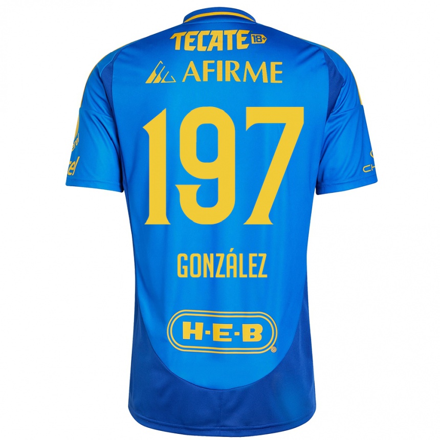 Women Football Germán González #197 Blue Yellow Away Jersey 2024/25 T-Shirt Za