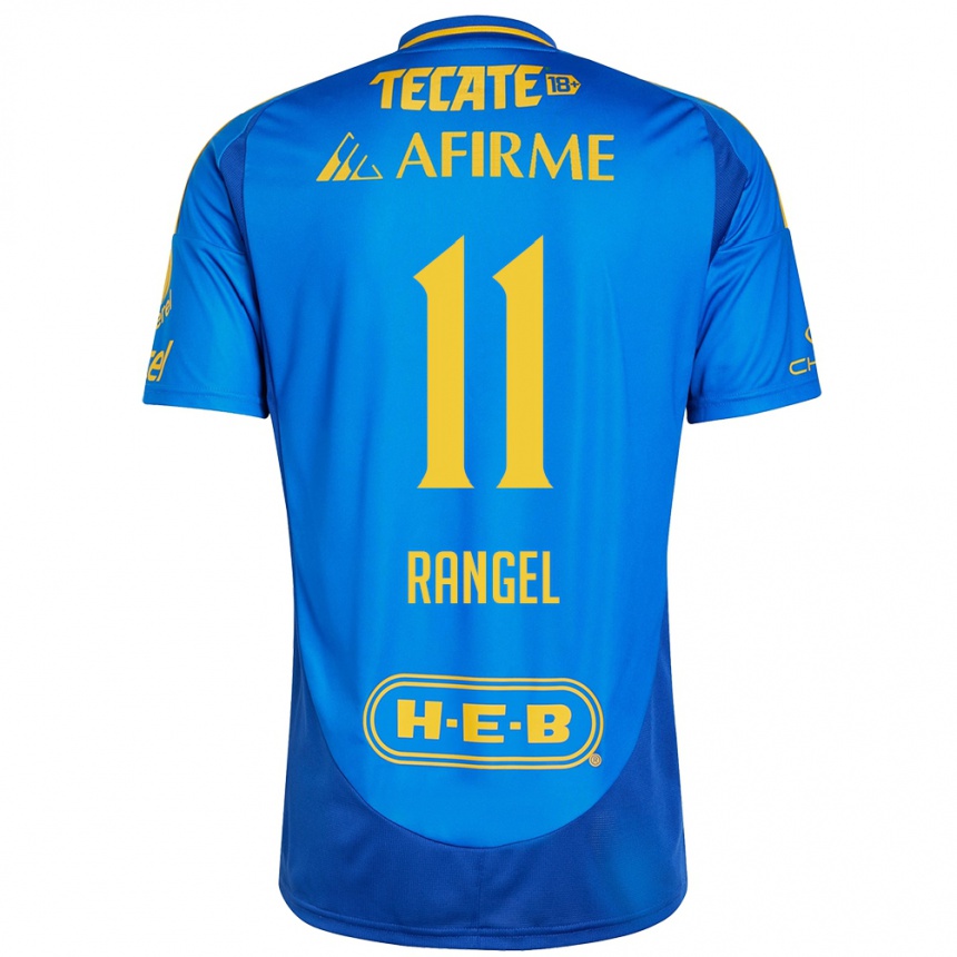 Women Football Nayeli Rangel #11 Blue Yellow Away Jersey 2024/25 T-Shirt Za