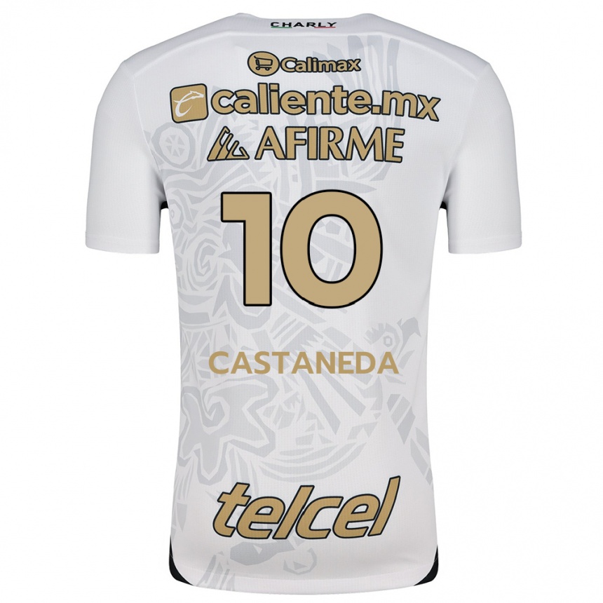 Women Football Kevin Castañeda #10 White Black Away Jersey 2024/25 T-Shirt Za