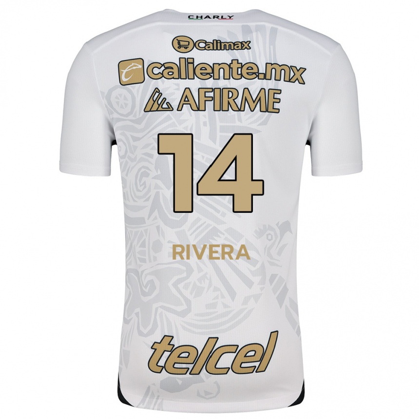 Women Football Christian Rivera #14 White Black Away Jersey 2024/25 T-Shirt Za