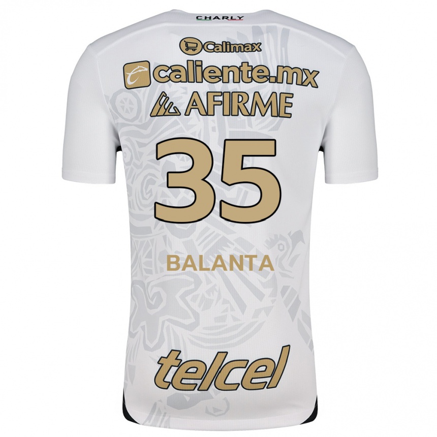 Women Football Kevin Balanta #35 White Black Away Jersey 2024/25 T-Shirt Za