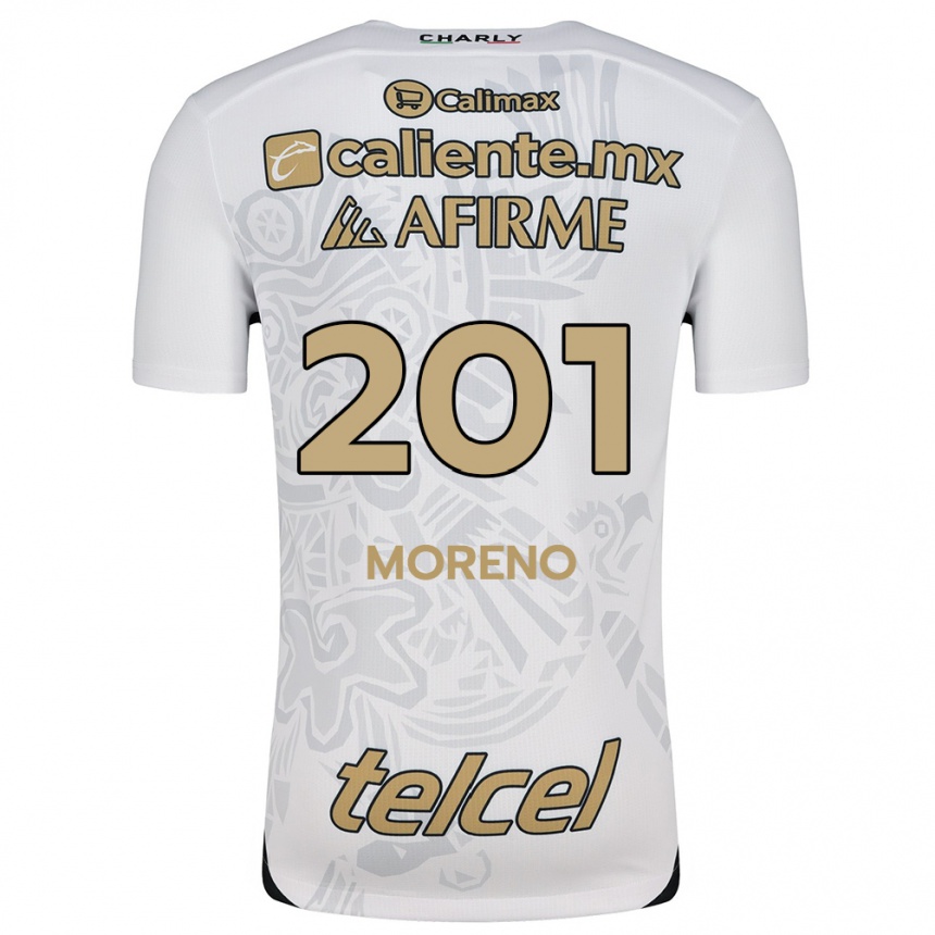 Women Football Jesús Moreno #201 White Black Away Jersey 2024/25 T-Shirt Za