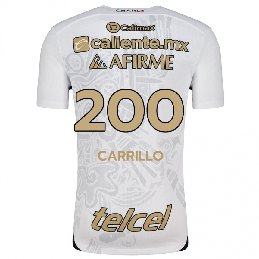 Women Football Manuel Carrillo #200 White Black Away Jersey 2024/25 T-Shirt Za