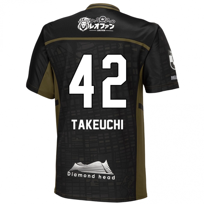 Women Football Ryuma Takeuchi #42 Black Green Away Jersey 2024/25 T-Shirt Za