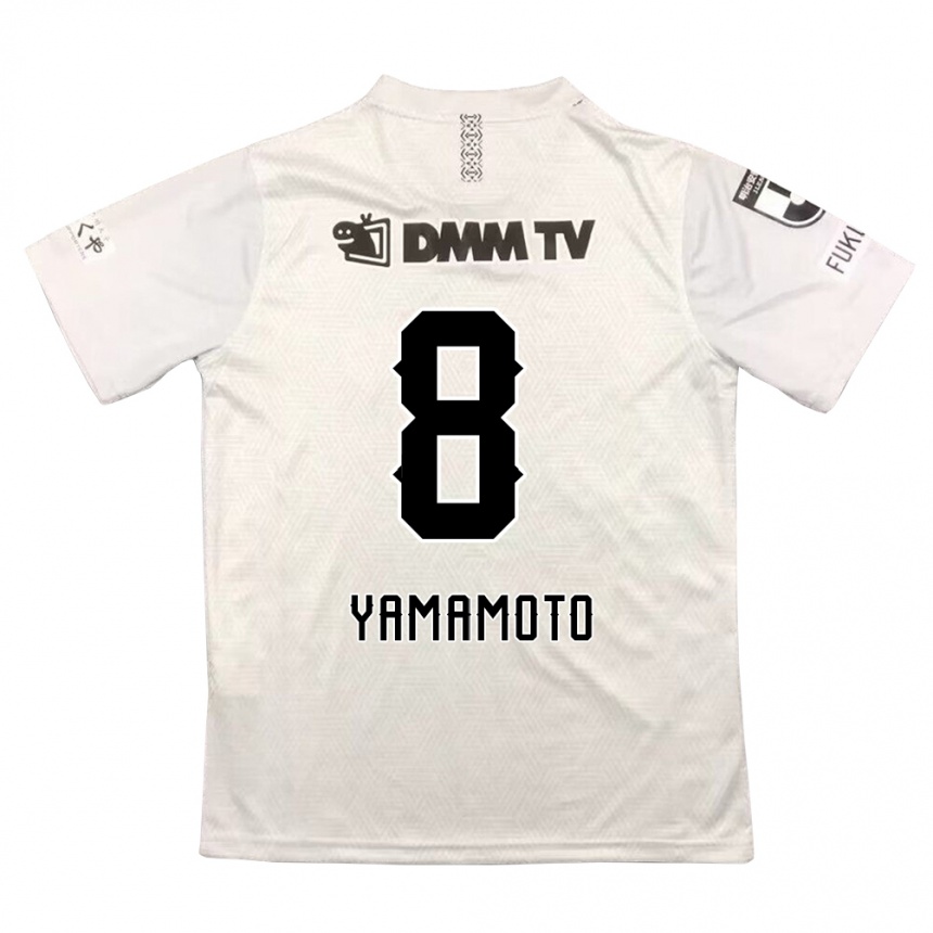 Women Football Shunsuke Yamamoto #8 Gray Black Away Jersey 2024/25 T-Shirt Za