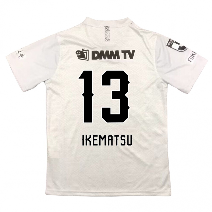 Women Football Shumpei Ikematsu #13 Gray Black Away Jersey 2024/25 T-Shirt Za