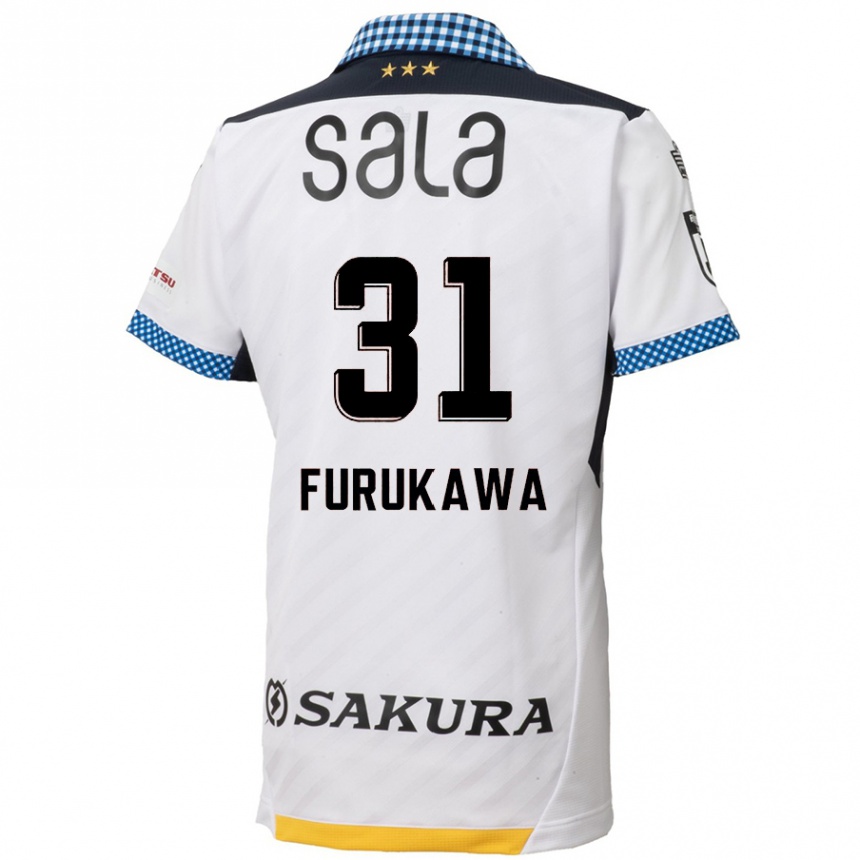 Women Football Yosuke Furukawa #31 White Black Away Jersey 2024/25 T-Shirt Za