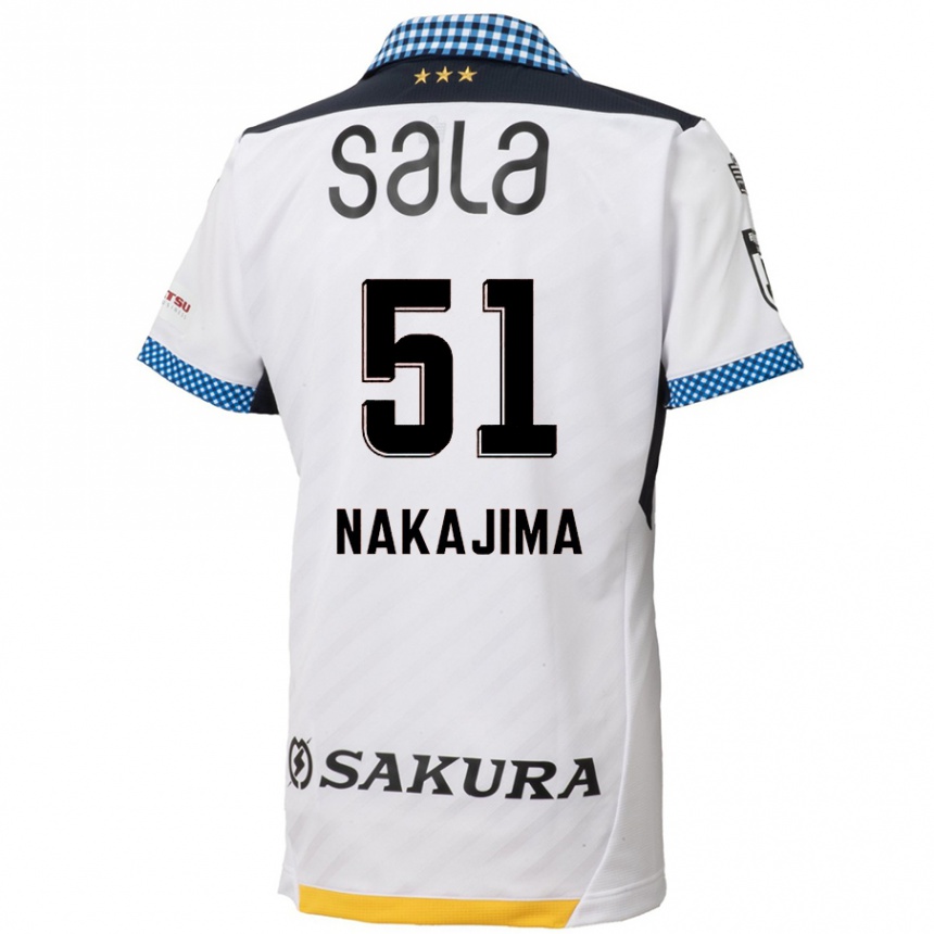 Women Football Keitaro Nakajima #51 White Black Away Jersey 2024/25 T-Shirt Za