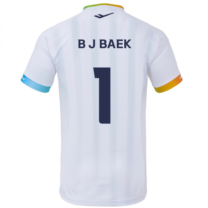 Women Football Jong-Beom Baek #1 White Blue Away Jersey 2024/25 T-Shirt Za