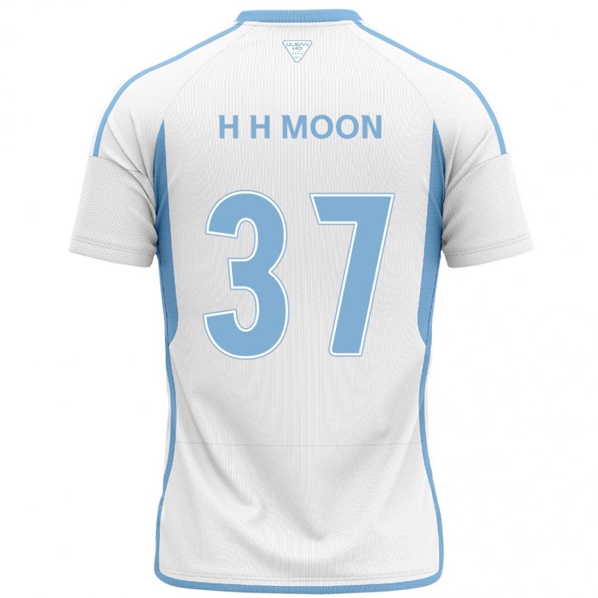 Women Football Hyeon-Ho Moon #37 White Blue Away Jersey 2024/25 T-Shirt Za