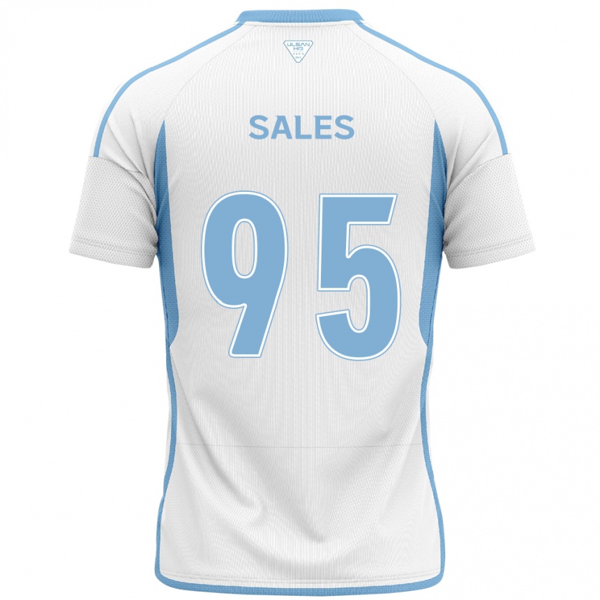 Women Football Matheus Sales #95 White Blue Away Jersey 2024/25 T-Shirt Za