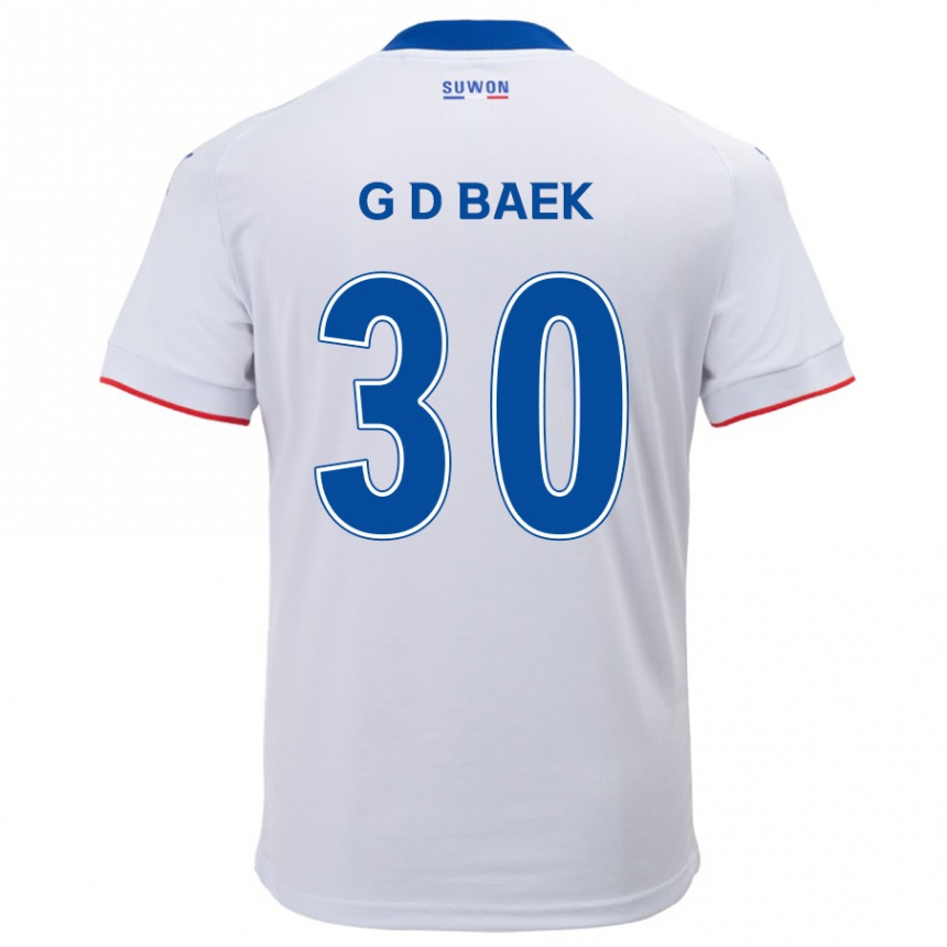 Women Football Dong-Gyu Baek #30 White Blue Away Jersey 2024/25 T-Shirt Za