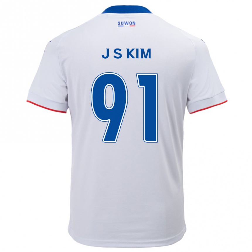 Women Football Seong-Ju Kim #91 White Blue Away Jersey 2024/25 T-Shirt Za