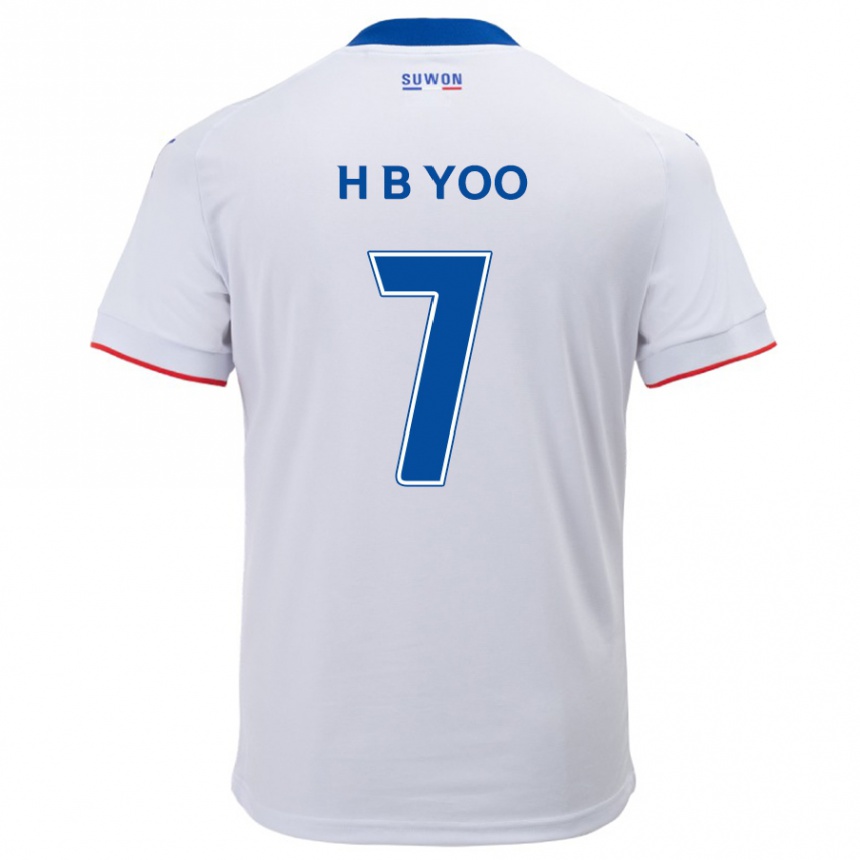 Women Football Byung-Heon Yoo #7 White Blue Away Jersey 2024/25 T-Shirt Za