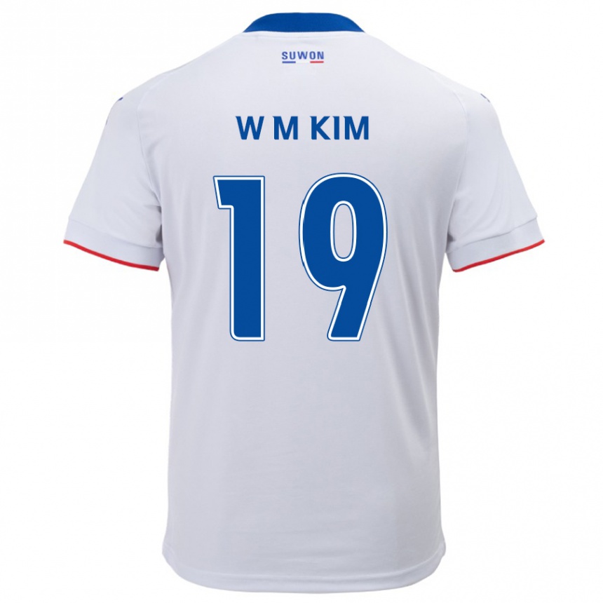 Women Football Min-Woo Kim #19 White Blue Away Jersey 2024/25 T-Shirt Za