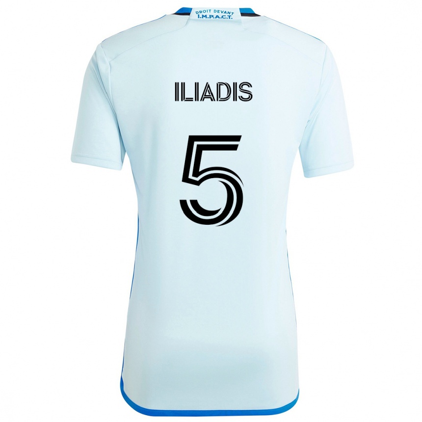 Women Football Ilias Iliadis #5 Ice Blue Away Jersey 2024/25 T-Shirt Za