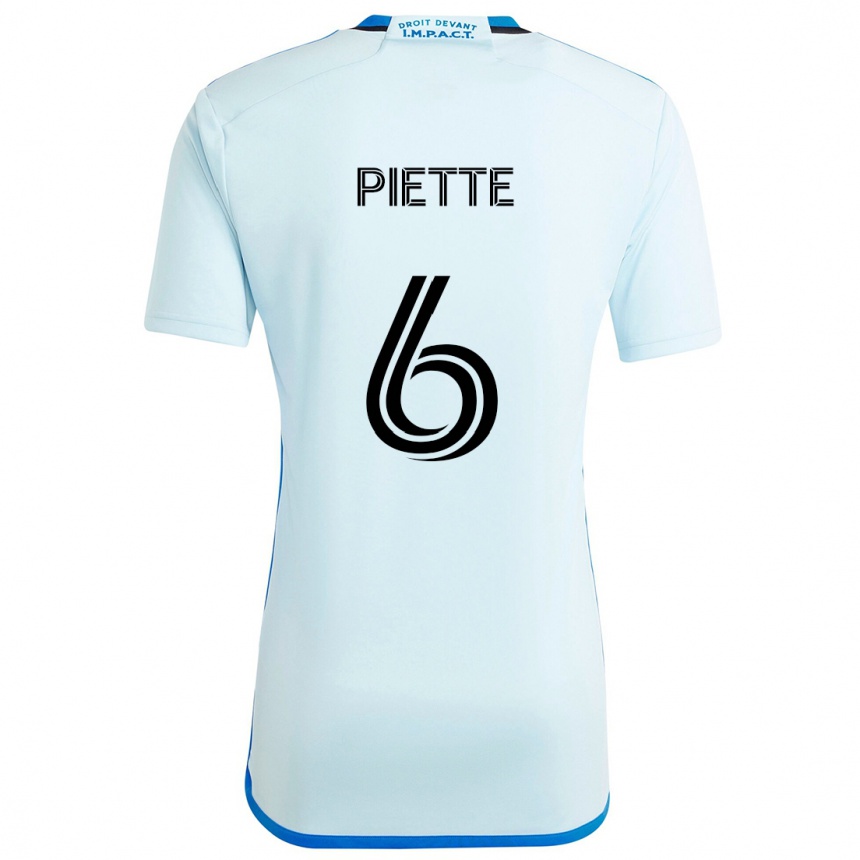 Women Football Samuel Piette #6 Ice Blue Away Jersey 2024/25 T-Shirt Za