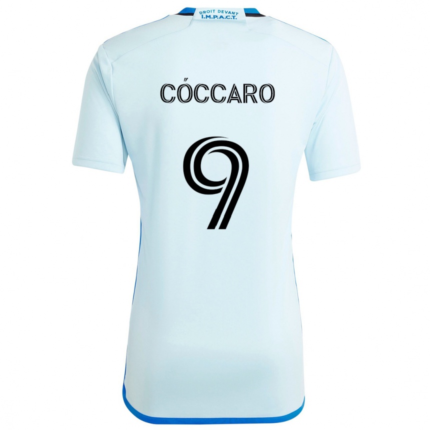 Women Football Matías Cóccaro #9 Ice Blue Away Jersey 2024/25 T-Shirt Za