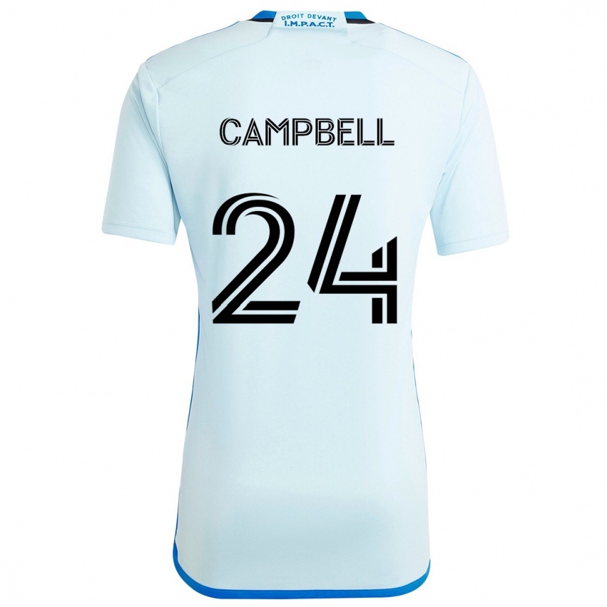 Women Football George Campbell #24 Ice Blue Away Jersey 2024/25 T-Shirt Za